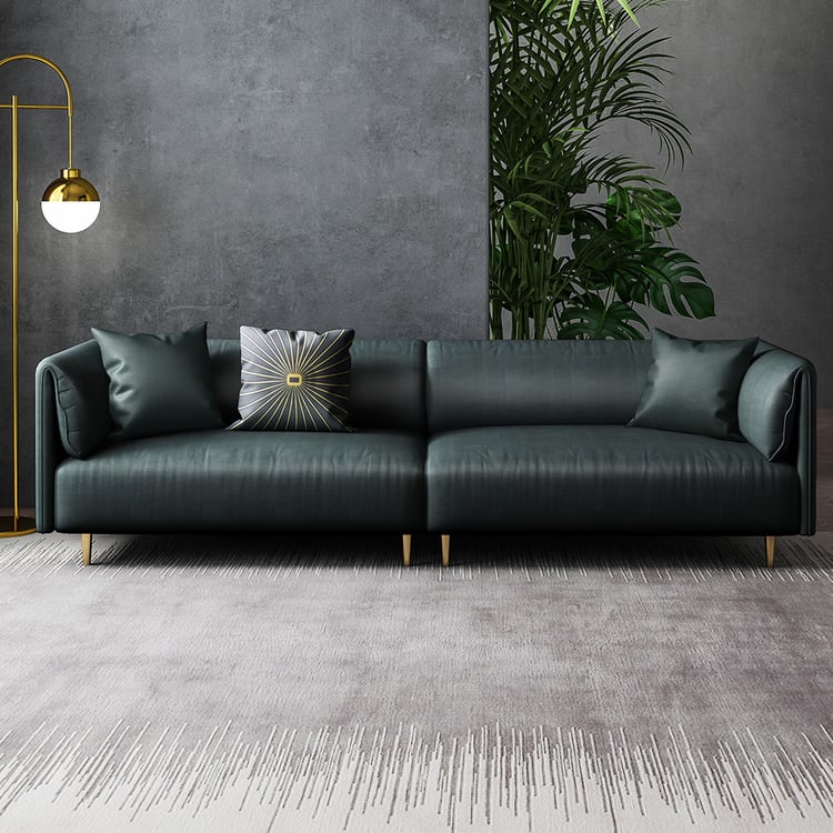 2400mm Rectangle Modern Leath-Aire Upholstered Sofa for 4 Seaters in ...