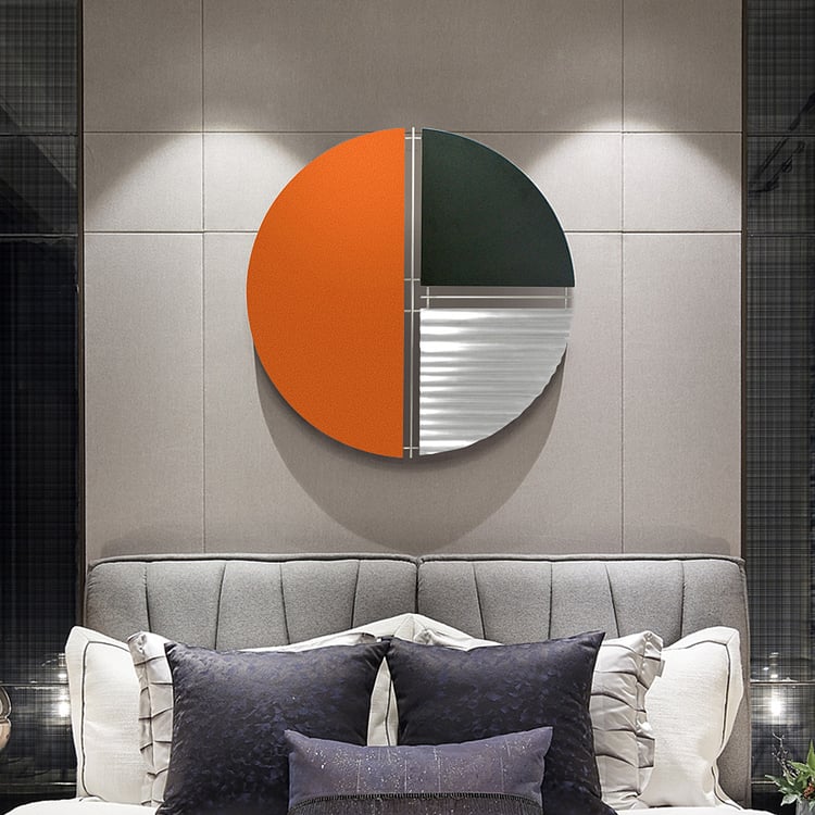 View of Modern Geometric Wall Decor Creative Pattern in Stainless Steel & Metal ...