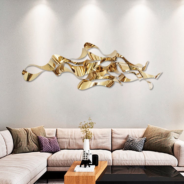 Art Mural Abstrait Moderne En Aluminium - Nova Confuse - Sarcelle, Gris, Argent - R Toomer Art