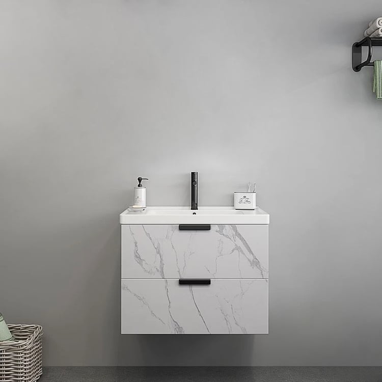 Modern 600mm Floating Bathroom Vanity Wall Mount Single Basin Vanity ...