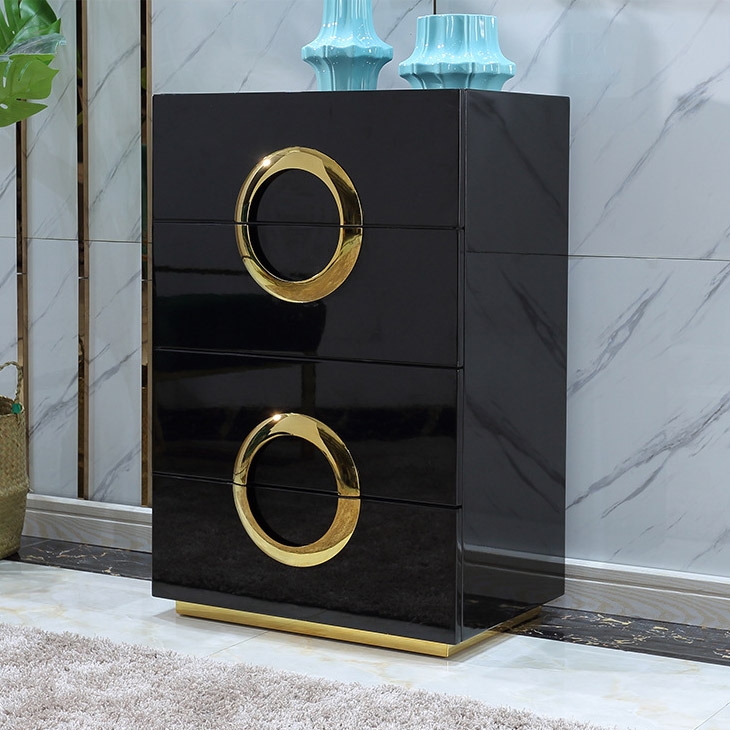 slim fit dress slacks Furniture Of America Lillestrom Dresser FM7217BK-D Black/Gold Contemporary  – sofafair.com