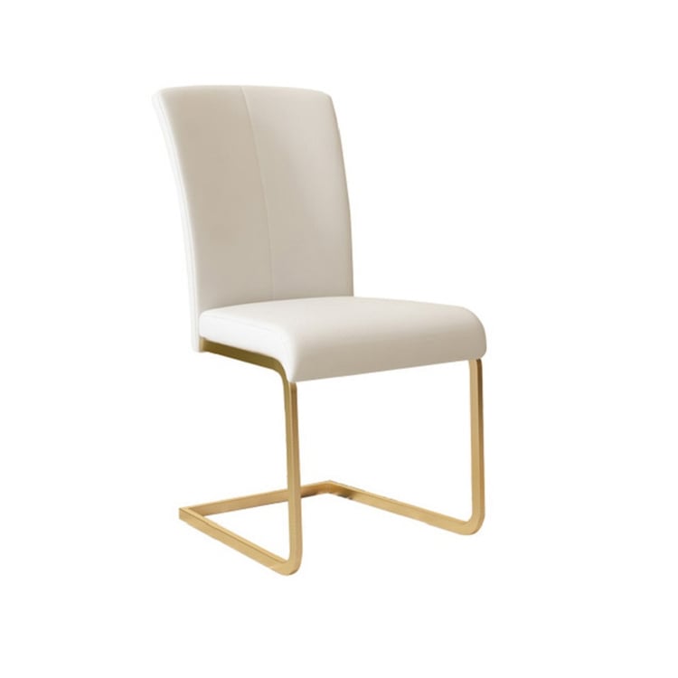 Silla De Comedor HWC-A50 III, Silla De Cocina, Retro Años 50, Polipiel ~ Blanco, Base Cromada | Leroy Merlin