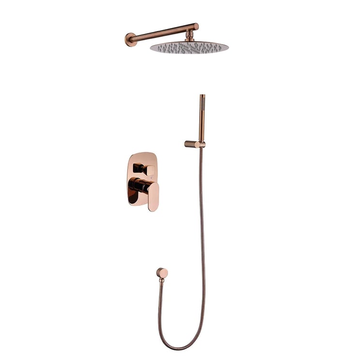 IMEX Duschset Mit Thermostat – 2-Wege, In Roségold Gebürstet, Komplett-Set