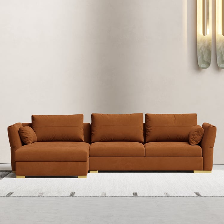 Brown velvet sectional discount