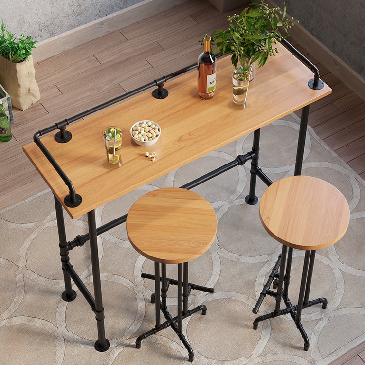 1000mm Industrial Rectangular Wood Bar Height Table Kitchen Breakfast ...