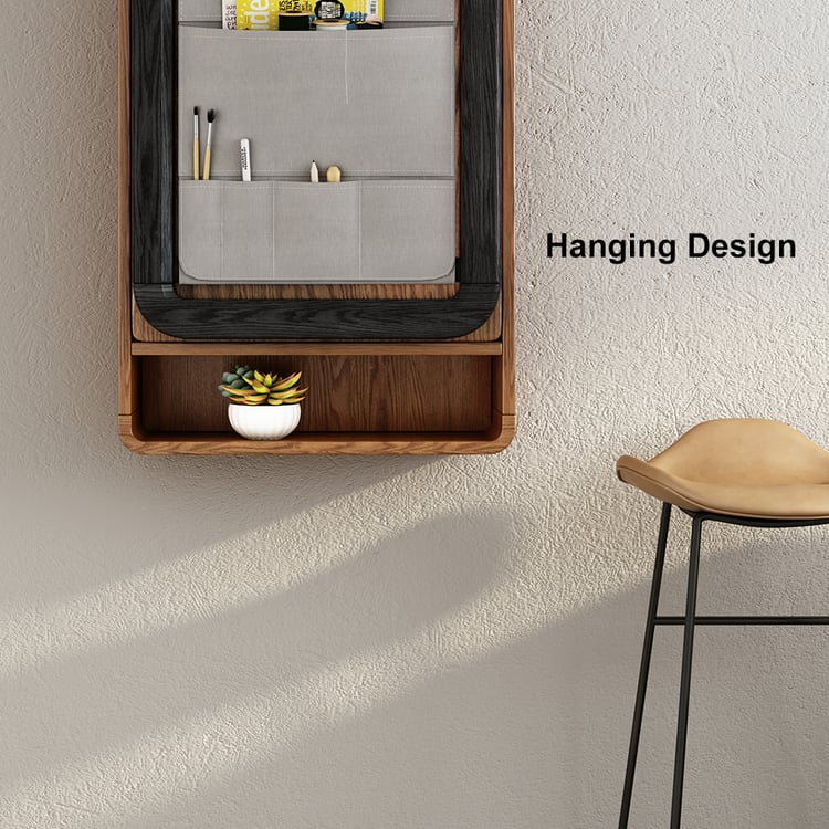 Bureau mural pliable en bois massif, table flottante peu encombrante