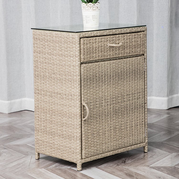 Woven Beige Rattan Aufbewahrungsschrank Innen und Auen Akzent Schrank  Entryway Balkon FlurHomary DE