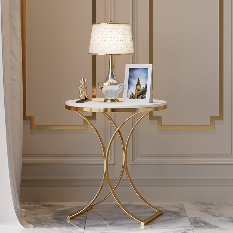Gold accent side table sales