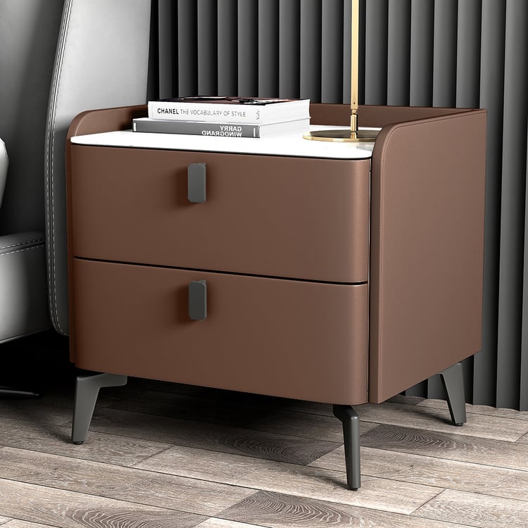 LifestyleFurn Zwevend Nachtkastje Tamia Acaciahout, Met lade, Set van 2 stuks