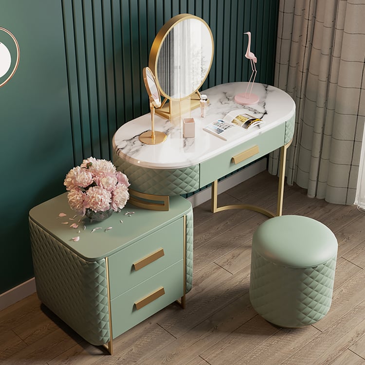 green emerald velvet dress Dressing Table Stool Vanity Stool main image 0