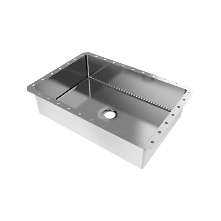 Brushed Nickel Modern Stainless Steel Rectangular Sink Undermount