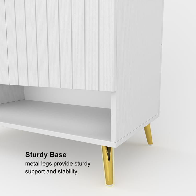 Yellar Nordic White Shoe Cabinet 5 Shelves Entryway Shoe Cabinet