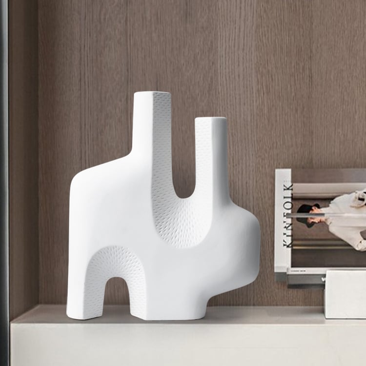Moderne abstrakte Skulptur aus Kunstharz Home Deko Objekt Schreibtisch Decor Art in Weiß｜Homary DE