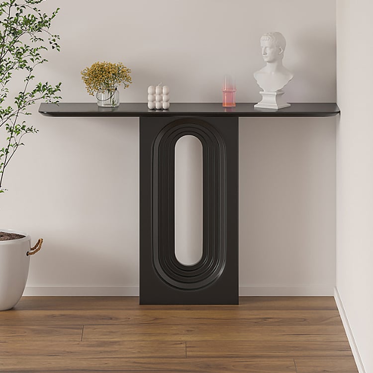 nao部屋 1200mm Japandi Narrow Wood Black Console Table with