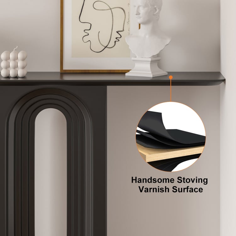 1200mm Japandi Narrow Wood Black Console Table with