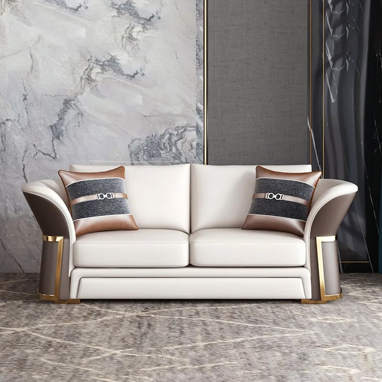 Modern Living Room White Faux Leather Set Furniturebox Set Of 2