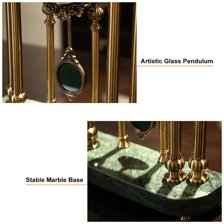 Horloge De Cheminée En Bois Avec Pendule Oscillant - Élégante Et Silencieuse Pour Salon, Salle à Manger Et Bureau