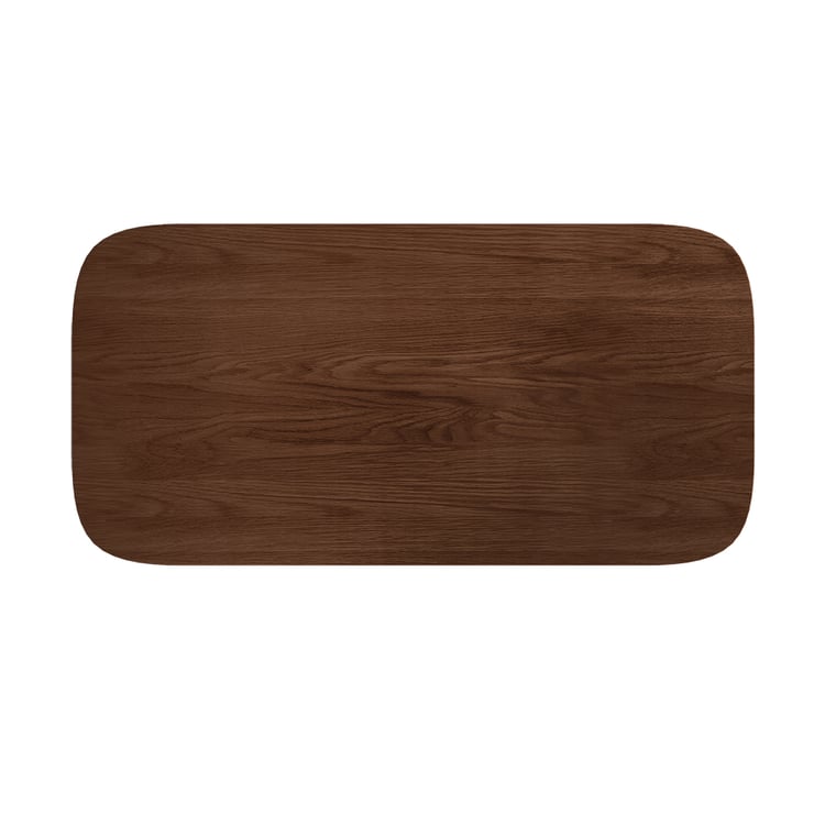 Pine Wood Coffee Table Rectangle-shaped in Walnut with