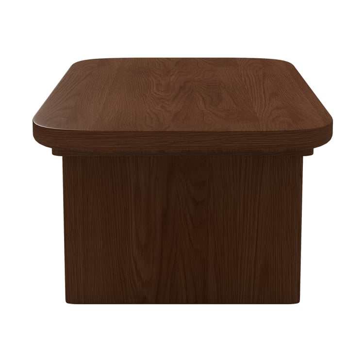 Pine Wood Coffee Table Rectangle-shaped in Walnut with