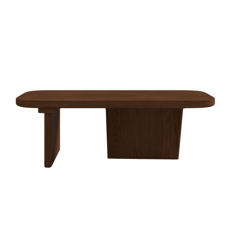 『星島SUN』シンプルインテリア雑貨 Pine Wood Coffee Table Rectangle-shaped in Walnut with