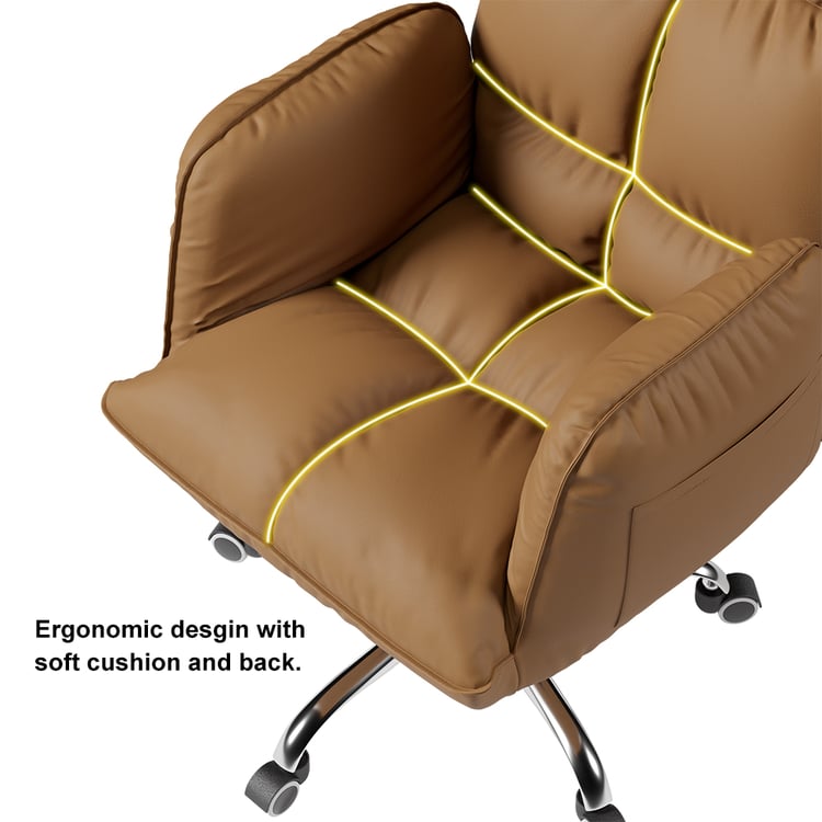Silla De Oficina HWC-A65, Silla De Escritorio Silla Giratoria Ejecutiva Imitacion De Cuero Mvg Certificado Negro 84629431