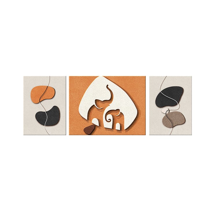 独特の素材 3 Abstract 3D Modern Set Decor Wall Elephant Pieces 絵画