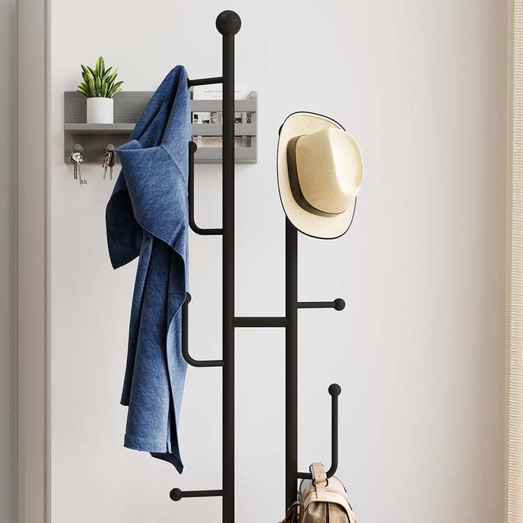 Hat Rack Modern Coat Rack With Marble Base 8-Hook Freestanding