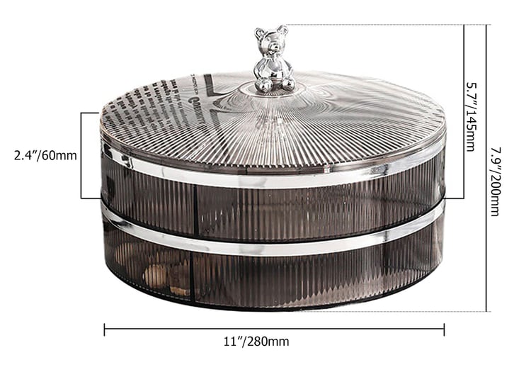 Boîte à Goûter Avec Compartiments – 4 Sections, Couvercle Clip, Va Au Lave-vaisselle – Pour Frigo, Lunch, Collations