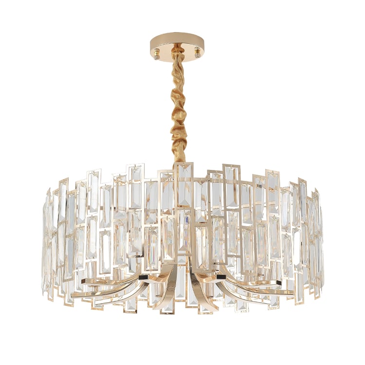 Clyvra Gold Crystal Chandelier 10-Light Ceiling Light with