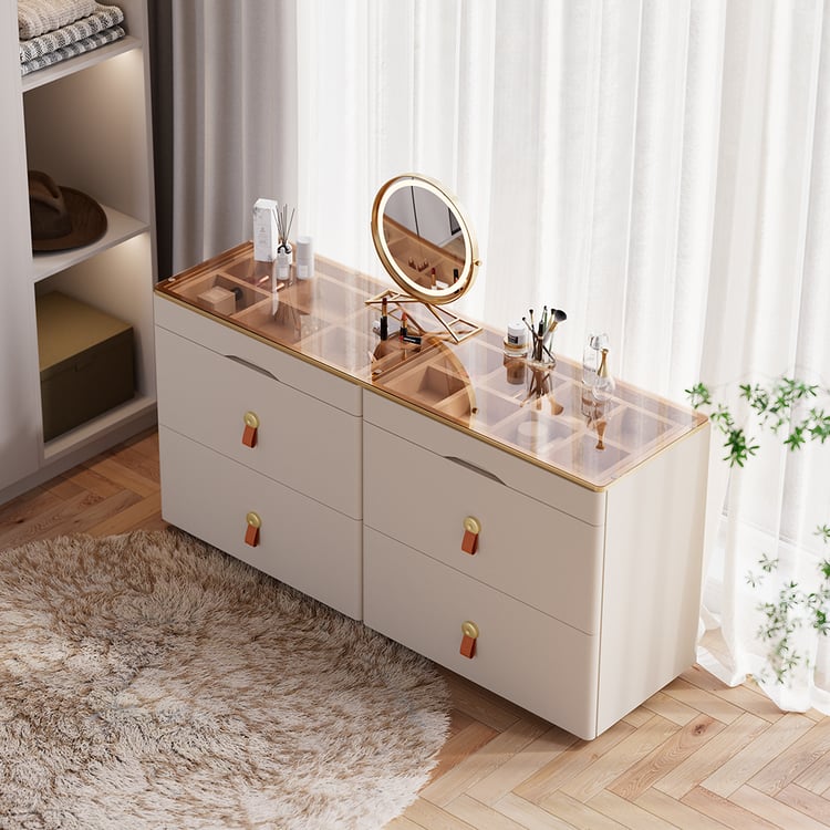 champagne dresser Lila Polish your living space with La Rachelle Loudon Champagne Metallic Dresser
