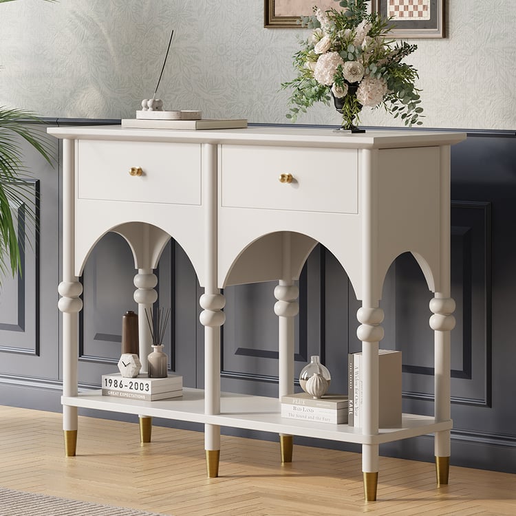 thumbnail image 2 of Segawe Modern Console Table – Black Metal Entryway Sofa Table With Storage Shelf 2 of 5