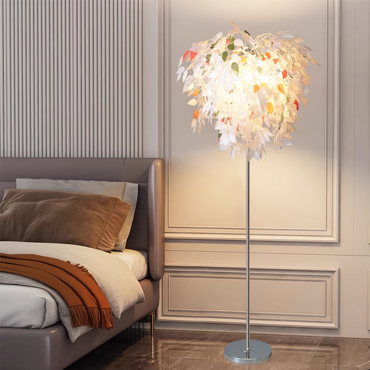 Art Deco 3 Light Chrome White Floor Lamp Unique Tree Standing Lamp for Living Room Homary