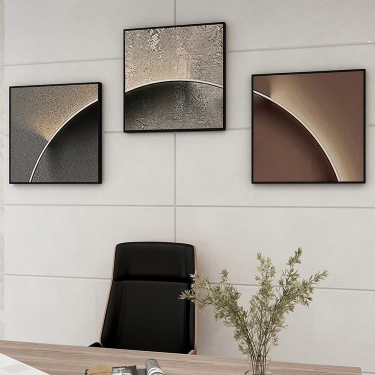 Tableau Déco Murale 3 Cadres En Bois – 120 Cm, Impression Toile Abstraite Style Picasso, Pour Salon/bureau - 10