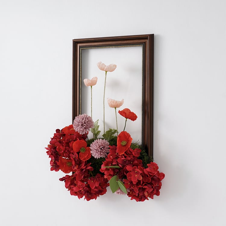 Kunstblumen-Arrangements im Vintage-Stil, Rot, zur Wanddekoration,  knstliche SeidenblumeHomary DE