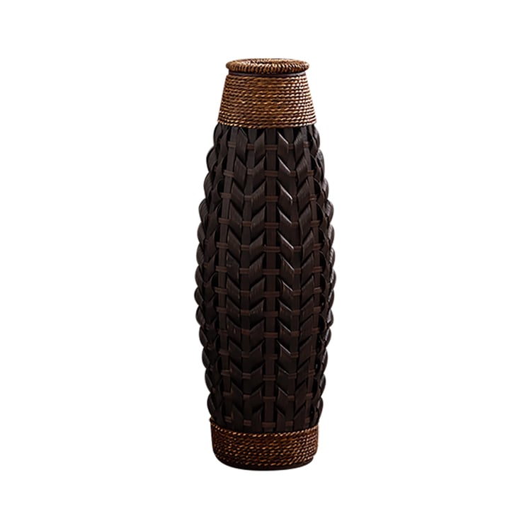 Standvase aus Bambusrattan, rustikal, gro, 615 mm, gewebtes Bambus-Rattan,  Dekoration, Kunst, WohnzimmerHomary DE