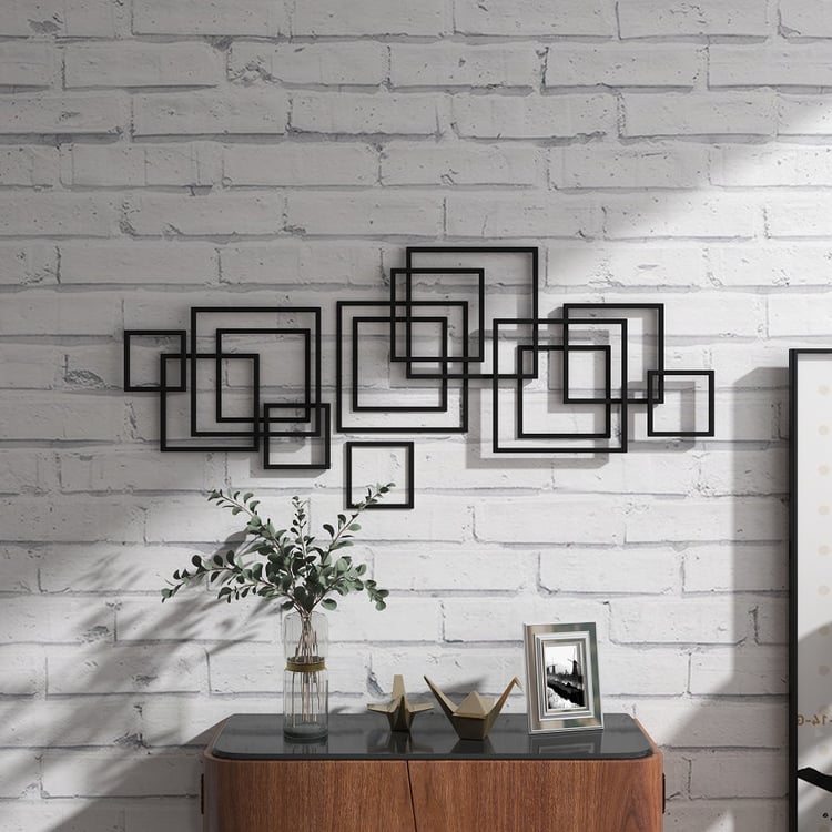 ネネット　Ne-net  アートパネル 1200mm Modern Rectangle Black Wall Decor Minimalist Metal