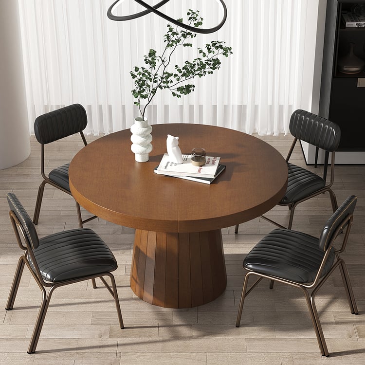 6-Seater Extendable Dining Table, Walnut Dining Table