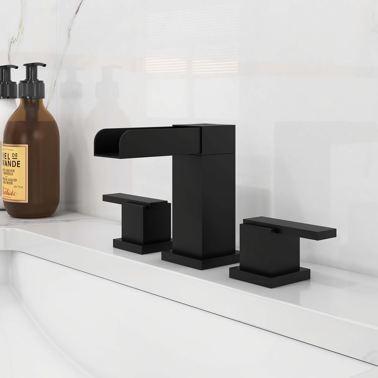 MILL Waterfall Widespread Double Handle Right-Angled Bathroom Sink