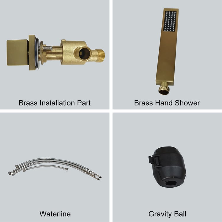 Waterfall Deck-Mount Roman Tub Faucet with Handshower in