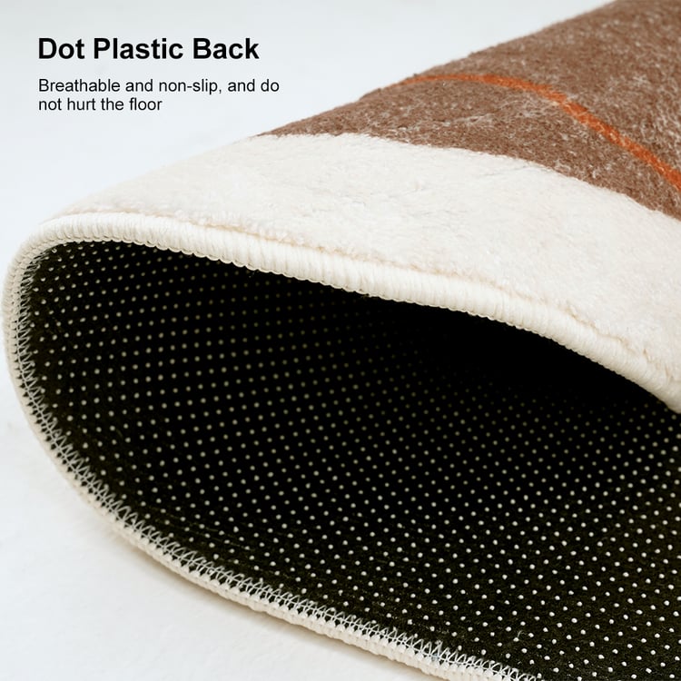 Tapis Rond Moderne Effet Marbre & Paillettes Dorées - Diamètre 80cm - Doux, Antidérapant, Lavable En Machine - 12