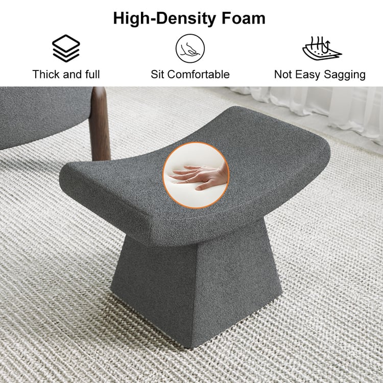 Boucle Curve Ottoman Unique Footstool｜Homary