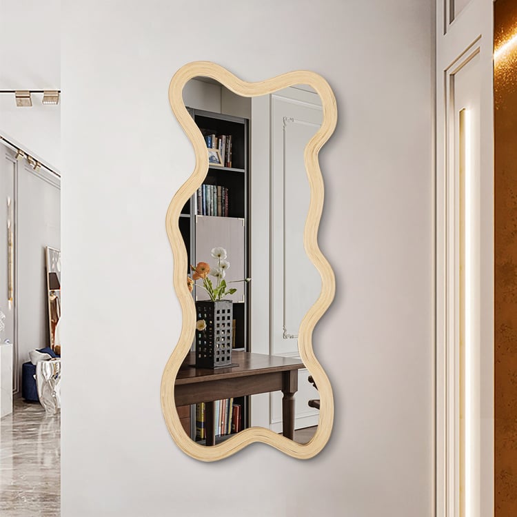 EMKE Miroir Irrégulier 50 x 70 cm en Forme de Larme, Miroir Décoratif Mural pour Salle de Bain