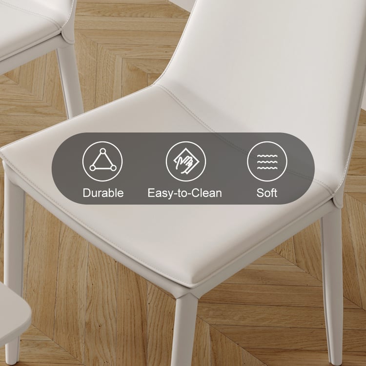 plywood White leather chair ダイニングチェアー×2