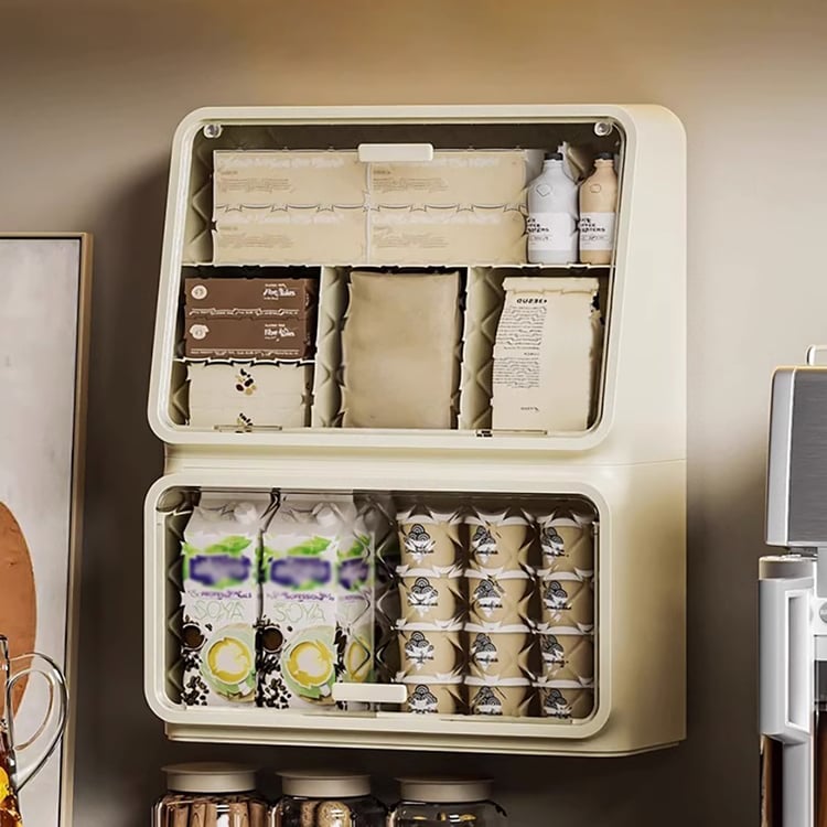 Distributeur Gobelets Papier – Design Rayures – Pour Salle De Bain & Cuisine – Économiseur D'espace Avec Tiroir