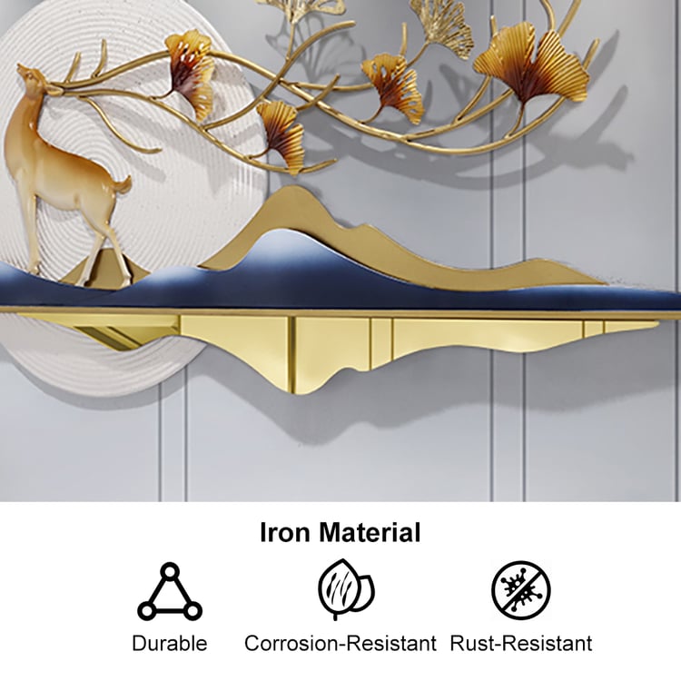 エミリオ・グレコ　摺込みサイン『IMMAGINE D'AMORE』0801N 1400mm Modern Metal Wall Decor with Hollow-Out Ginkgo Leaves