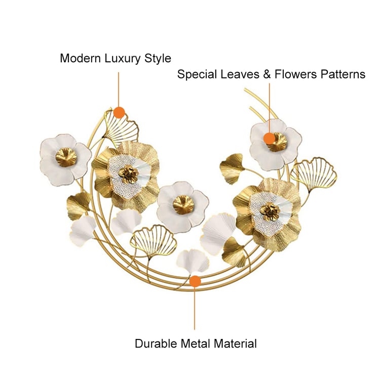 YiYa 29CM Métal Fleur Décoration Murale Multicouche Fleur Mur