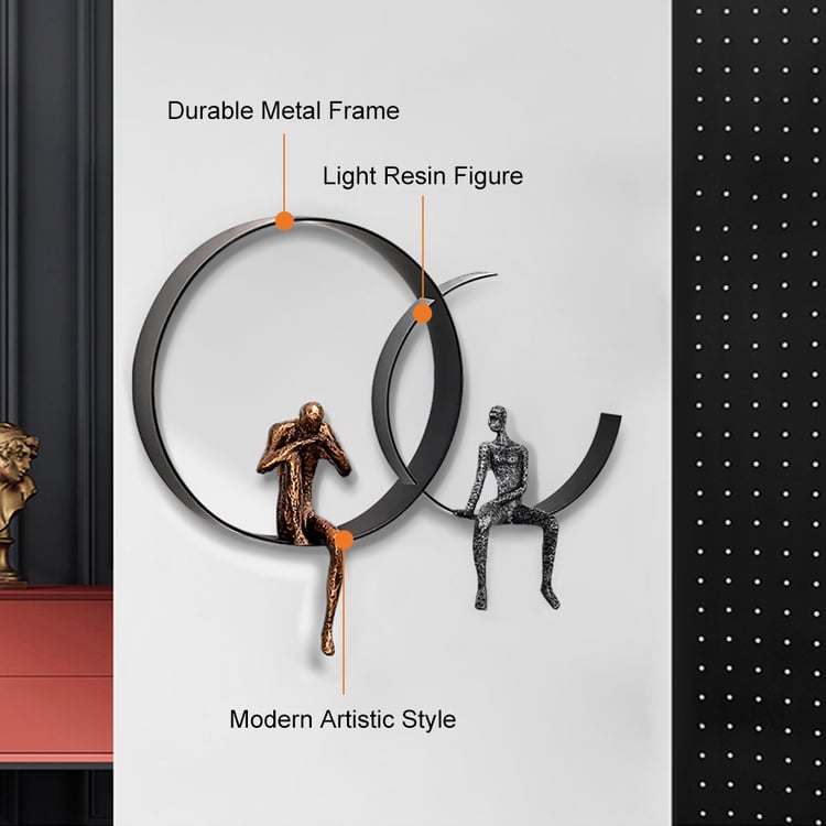 はぎめい    特大3Dアートパネル 人魚 500mm Modern 3D Wall Decor Artistic Figure Metal & Resin