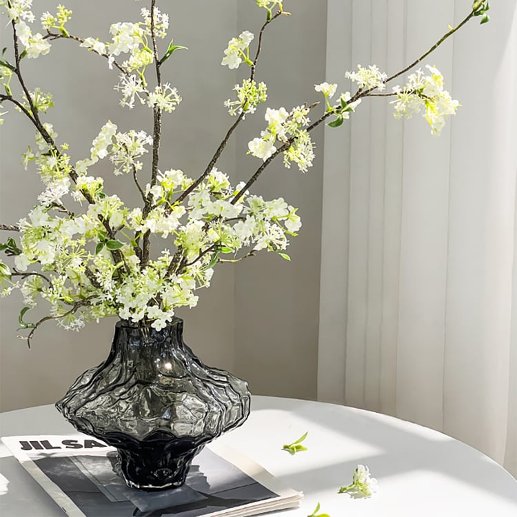 Set 5 Rami Di Crisantemi Artificiali Bianchi – Lunghi 50 Cm Con 5 Fiori Da 3,5 Cm – Per Centrotavola, Bouquet Fai Da Te E Decorazione