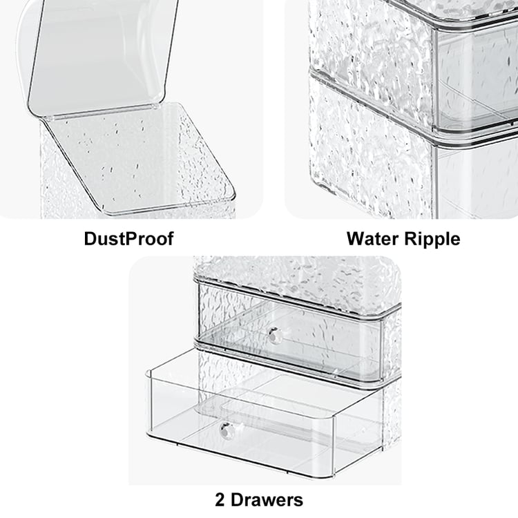 Badezimmer-Organizer 2-stöckig – Transparenter Make-up-Aufbewahrung – Für Kosmetik, Hautpflege & Parfüm – Platzsparend