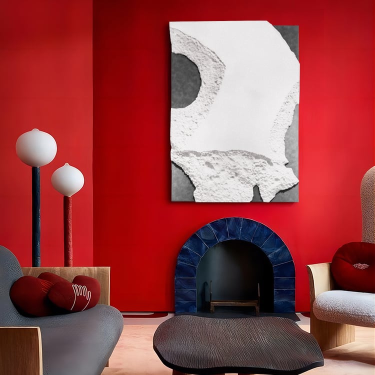 View of 3D Textured Wall Art 800mm Large Modern Abstract Geometric Decor Living ...